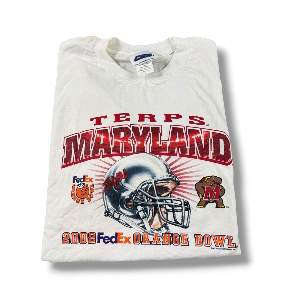 VTG 2002 CSA Maryland Terrapin Terps FedEx Orange Bowl T-Shirt Mens M GUC Rare